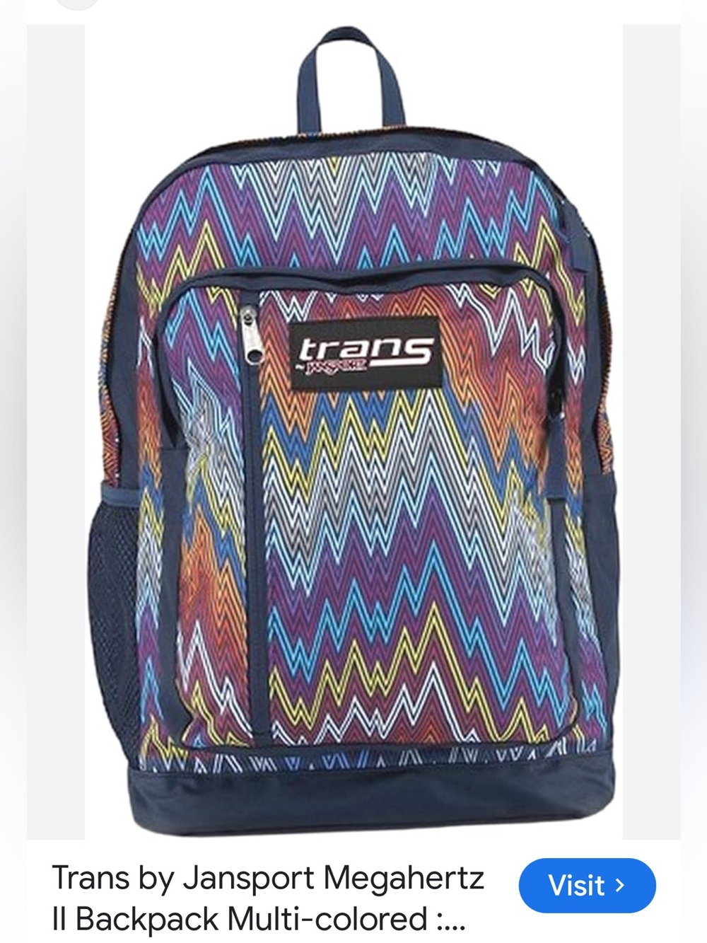 #2421** trans by JanSport- 15 inch laptop Multicolor Backpack - Picture 3 of 17